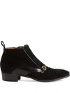Gucci Suede Ankle Boots In Black