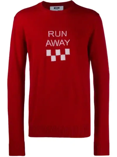 Msgm Run Away Jumper In Red