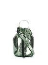 Mm6 Maison Margiela Mini Drawstring Bucket Bag In Green
