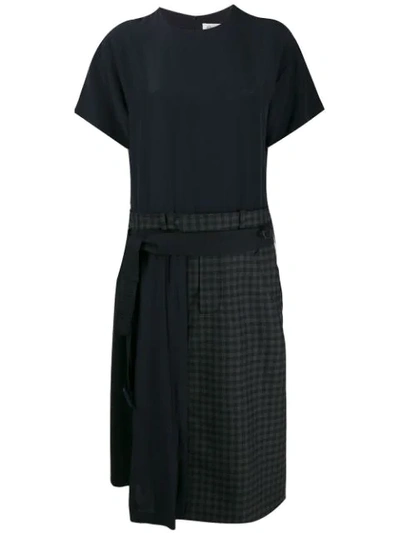 Maison Margiela Re-worked Check Dress In Blue