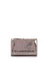 Mm6 Maison Margiela Metallic Sheen Zipped Wallet In Silver