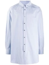 Maison Margiela Long Sleeves Oversized Shirt In Blue