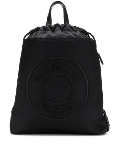 Mulberry Urban Embroidered Logo Backpack In Black