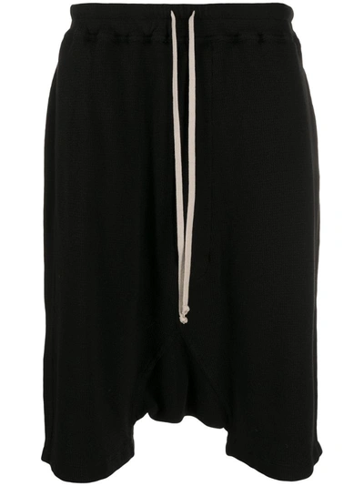 Rick Owens Drkshdw Drop-crotch Drawstring Track Shorts In Black