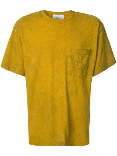 Supreme X Stone Island Pocket T-shirt In Yellow | ModeSens