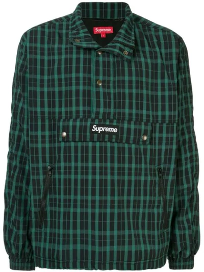 Supreme Nylon Plaid Pullover In Green