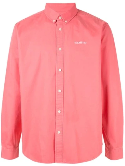 Supreme Washed Twill Shirt In Pink