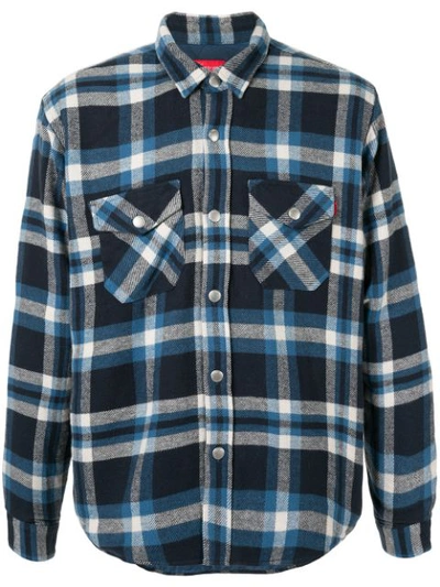 Supreme Arc Logo Quilted Flannel Shirt S