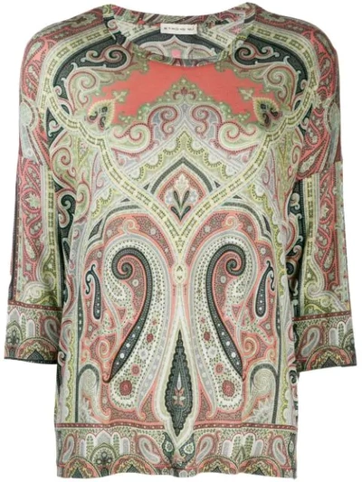 Etro Paisley Pattern Top In 0650 Green