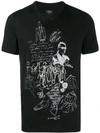 Fendi Karl Kollage Printed T-shirt In Black