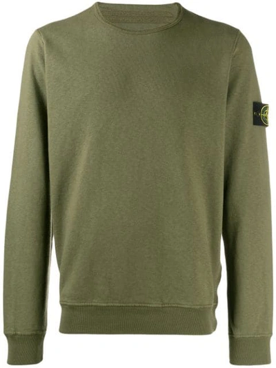 Stone Island Compass Badge Jumper In Green