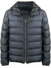 Ten C Hooded Down Jacket In Blue