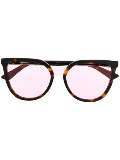 Mcq By Alexander Mcqueen Cutout Lens Sunglasses In 棕色