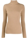 Allude Ribbed Sweatshirt In Brown