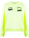 Chiara Ferragni Embroidered Winking Jumper In Yellow