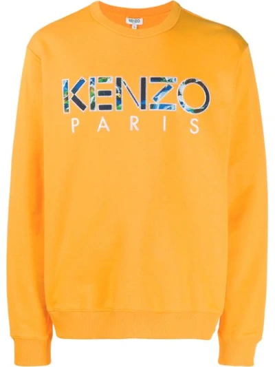 Kenzo Embroidered Logo Sweatshirt In 41 Marigold