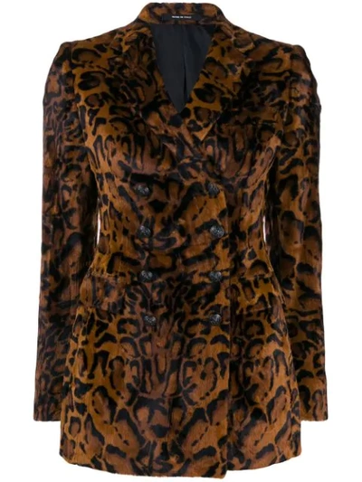 Tagliatore Leopard Print Coat In Brown