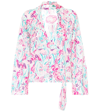 Rixo London Kim Abstract Floral Print Shirt In Pink,fuchsia,green