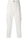 Eleventy Cargo Pocket Trousers In White