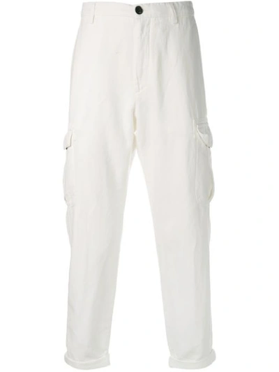 Eleventy Cargo Pocket Trousers In White