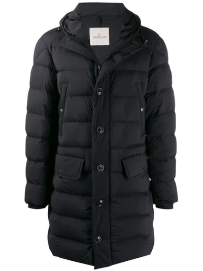 Moncler Button-up Down Jacket In Black