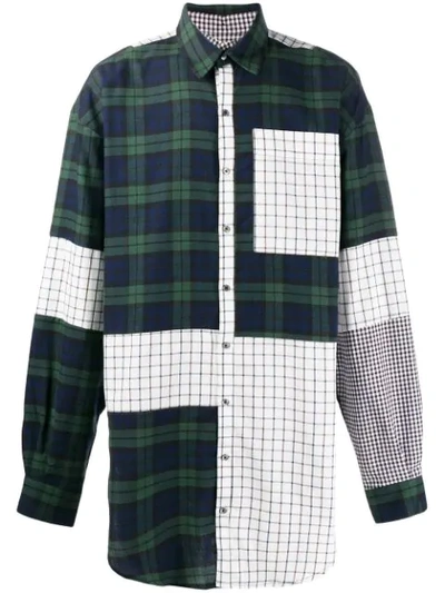 Faith Connexion Oversized Patchwork Shirt In Green