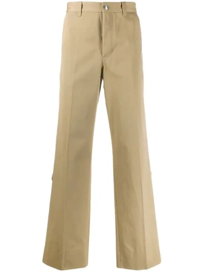 Burberry D-ring Detail Cotton Trousers In Brown