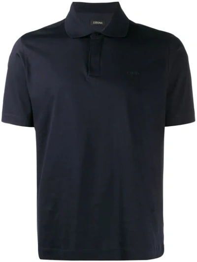 Z Zegna Logo Polo Shirt - Blue