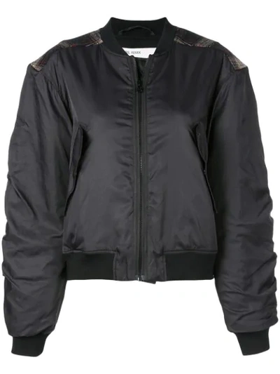 Designers Remix Check Patch Bomber Jacket In Black
