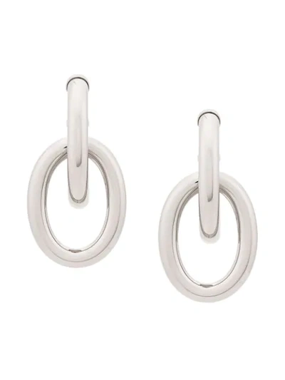 Mulberry Double Link Earrings In Silver