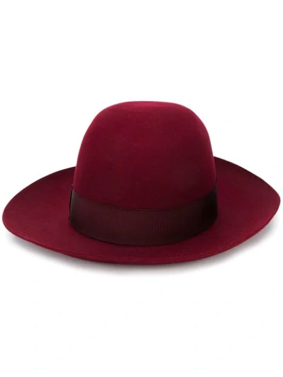 Borsalino Wide-brimmed Folar Hat In Red