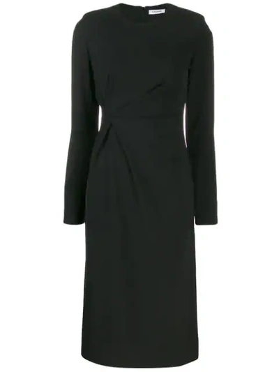 P.a.r.o.s.h Gathered Fitted Dress In Black