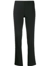 P.a.r.o.s.h Studded Trim Trousers In Black