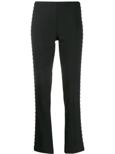 P.a.r.o.s.h Studded Trim Trousers In Black