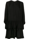 Stella Mccartney Ruffled Mini Dress In Black