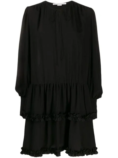 Stella Mccartney Ruffled Mini Dress In Black