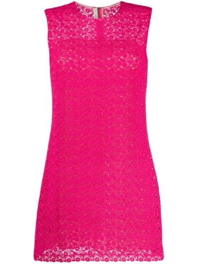 Pre-owned Prada Lace Mini Dress In Pink