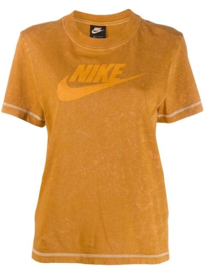 Nike Printed Logo T-shirt In Orange