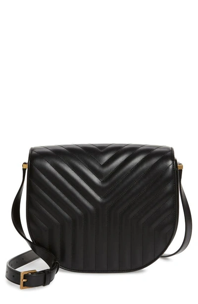 Saint Laurent Joan Quilted Leather Shoulder Bag In Black