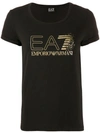 Ea7 Logo Print T-shirt In Black