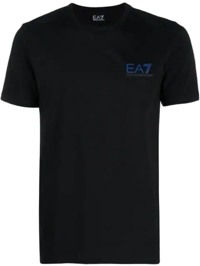 Ea7 Logo Print T-shirt In Black