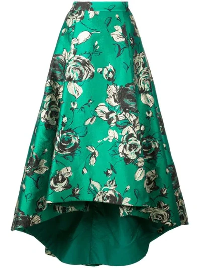 Alice And Olivia Asymmetric Pleated Skirt In Green
