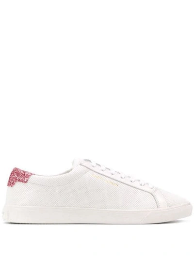 Saint Laurent Andy Low Top Leather Trainers In White