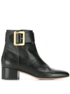Bally Jay Smooth Buckle Ankle Booties In Black