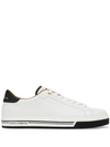 Dolce & Gabbana White And Black Leather Rome Sneakers