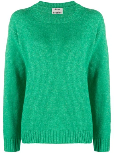 Acne Studios Samara Crew Neck Knitted Sweater In Green