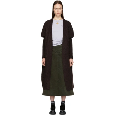 Acne Studios Long Mohair Open Cardigan In Black