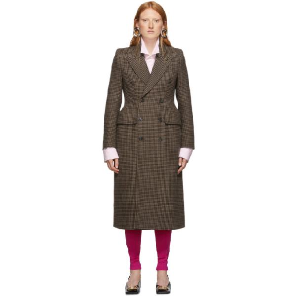 & other stories herringbone hourglass coat in beige