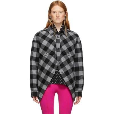 Balenciaga Swing Canadian Plaid Shirt In 1240