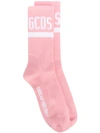 Gcds Logo Printed Socks In Pink